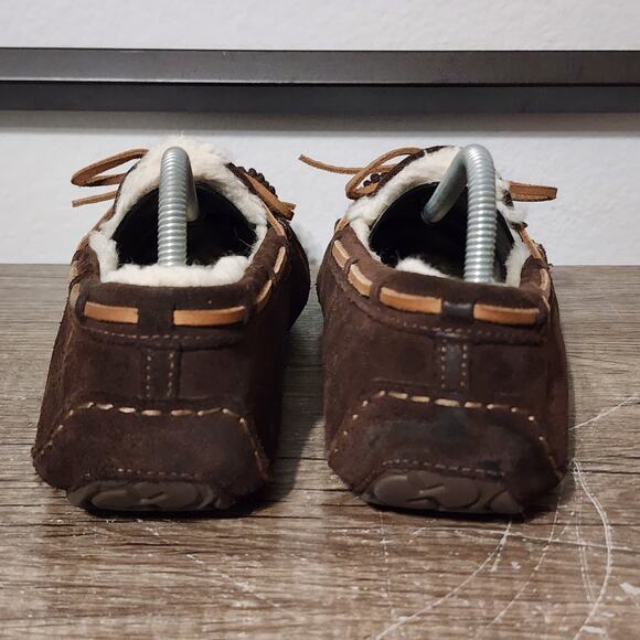 UGG Olsen Men\'s Suede Shearling Lined Moccasin Slippers Shoes Size 10 Brown main image 8